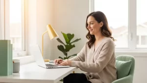 Woman ordering semaglutide weight loss medication online via a licensed telehealth consultation